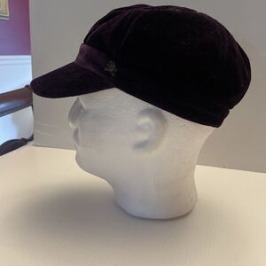 Purple Hat By Pink Cookie, Velour Like, Paperboy Style.
